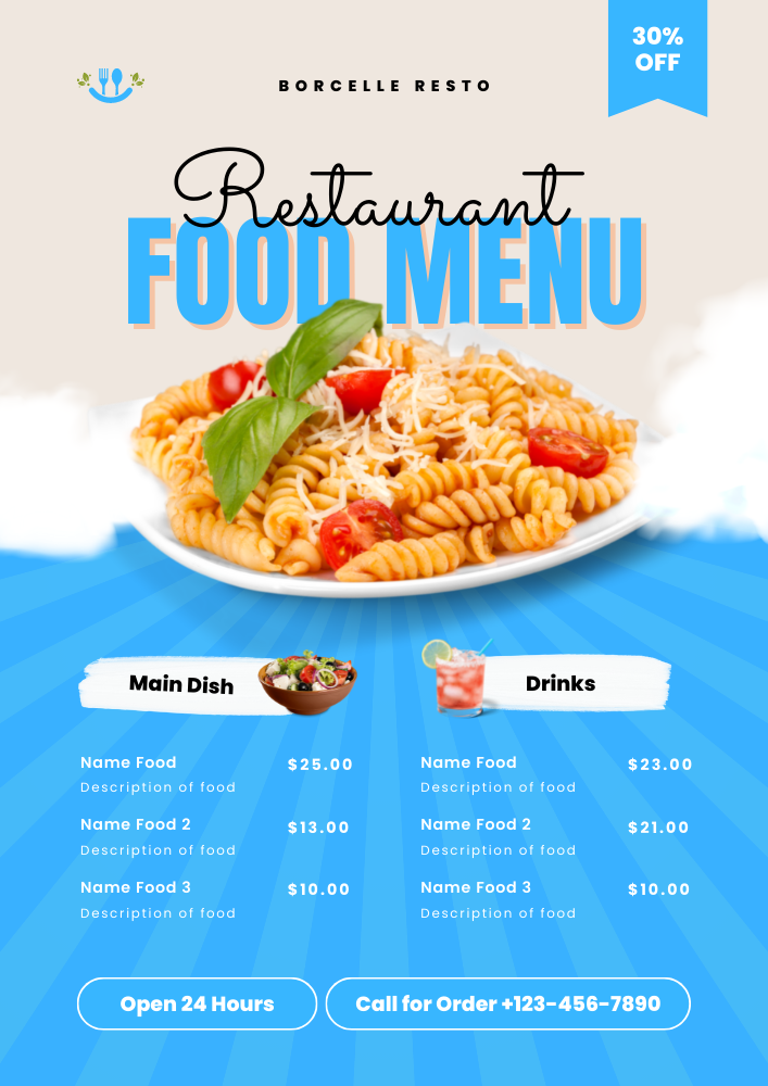 Interweb Creative Restaurant Food Menu